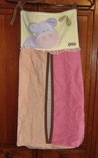 CoCaLo Hippo Diaper Stacker Violet Pink Yellow Orange Check Baby Girl Nursery