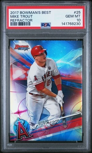 141768230 Mike Trout 2017 Bowman's Best #25 Refractor PSA 10