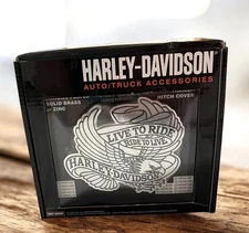 NEW IN BOX HARLEY-DAVIDSON Trailer Hitch Cover “Live To Ride…” FAST SHIPPING 