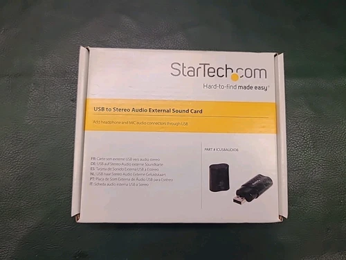 NEW Startech USB Sound Card, 3.5mm audio adapter to USB, External ICUSBAUDIOB