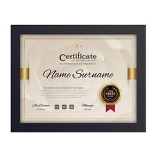 RPJC Document or Certificate Frames Made of Solid Wood High 8.5x11, Black