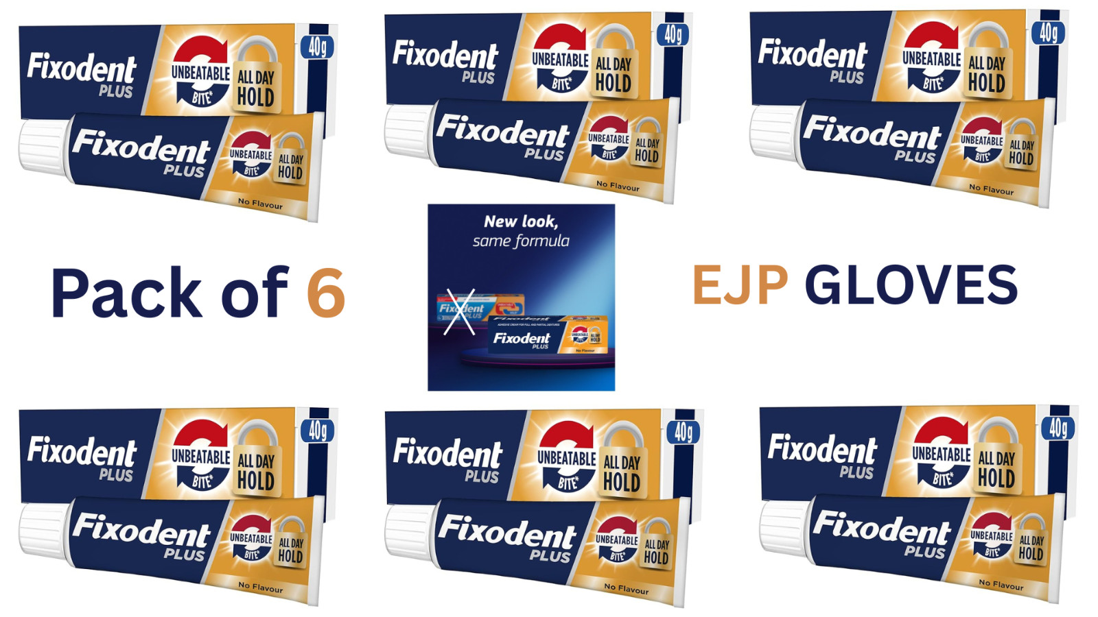 Fixodent Plus Unbeatable Bite Flavour Free 40g - Pack Of 6 - Image 12