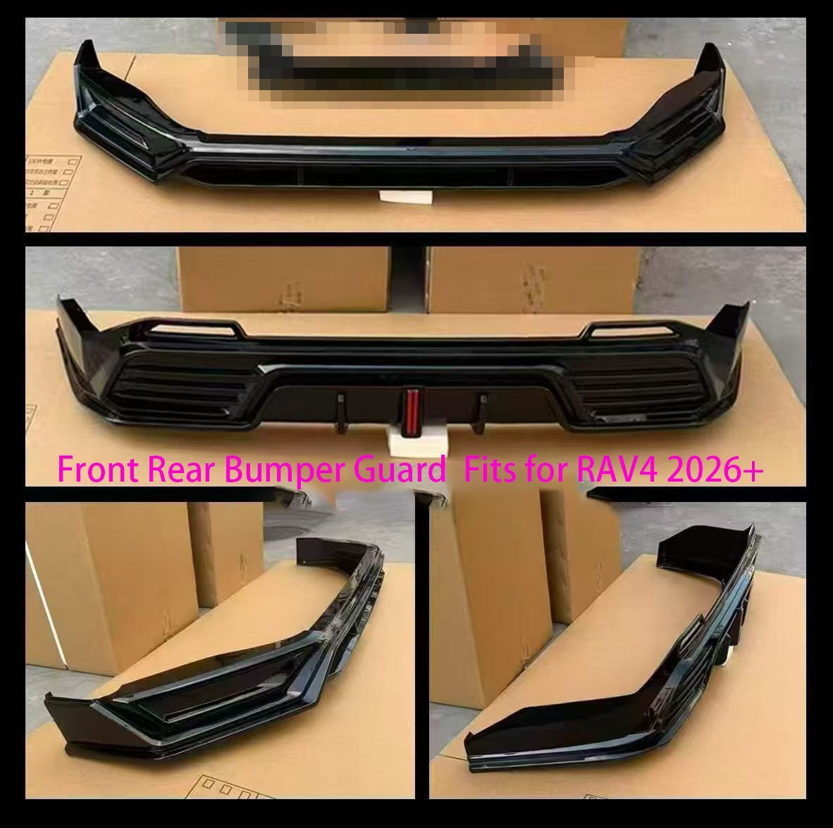 2pcs black Front and rear bumper guards surround for the New RAV4 2026+