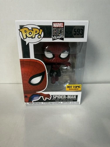 Funko Pop Marvel 80 Years Spider-Man 593 Hot Topic Exclusive Metallic Figure