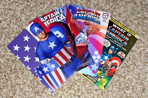 Captain America lot (4) * #1 14 [2018 2019], Symbol of Truth 1, What If 5 [1977]