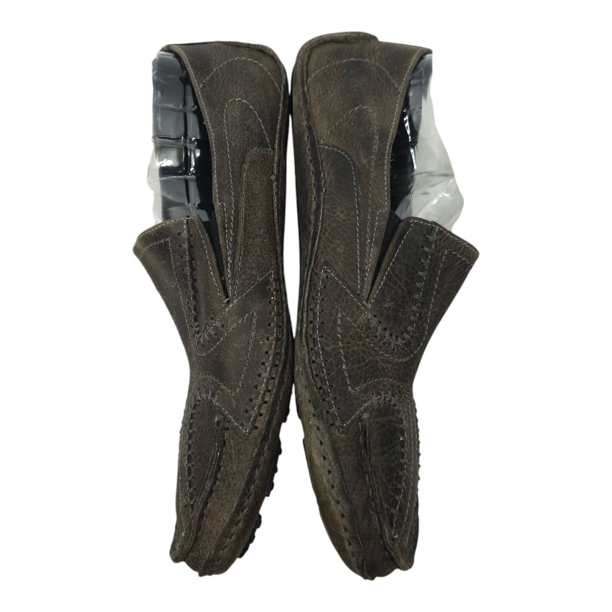 Mens BedStu Uncle Larry Loafers Driving moccasins Distressed Sz 9 Bed Stu Distressed Leather Stitched Driving Mocs Mens 12  main image 2