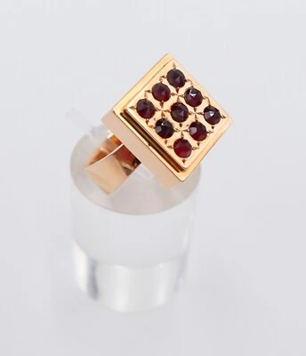 Antiker Granat Rot Gold Ring 585 14K Gr. 52/16,5 Granaten 1 Ct  - Bild 1 von 4