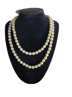 Crown & Ivy Gold Tone 36'' Faux Pearl Necklace