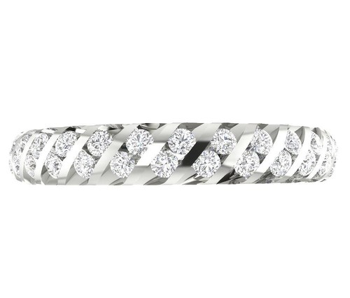 14K White Gold Eternity Anniversary Ring I1 I 1.00 Carat Round Cut Diamond RS 9 - Picture 4 of 6