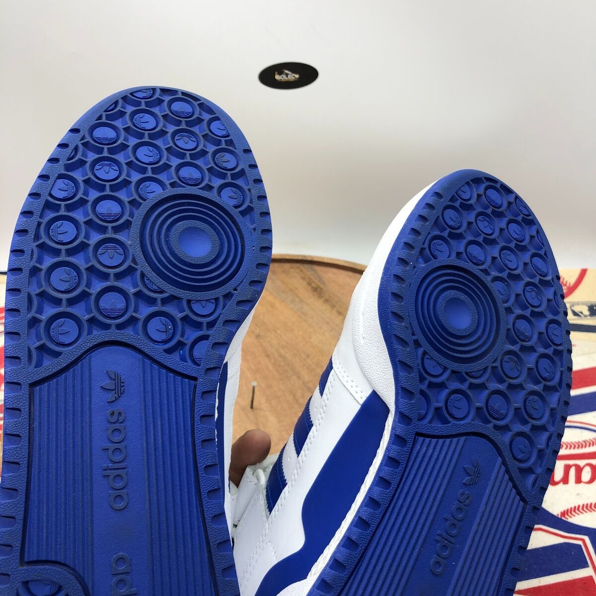 Adidas Men's Forum Low White Royal Blue Leather Casual Shoes Adidas Men's Forum Low White Royal Blue Leather Casual Shoes