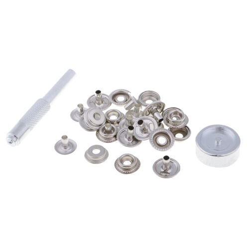 6Pcs Heavy Duty Snap Fastener 15mm Press Stud Buttons Leather Punch Tool Kit - Picture 7 of 9