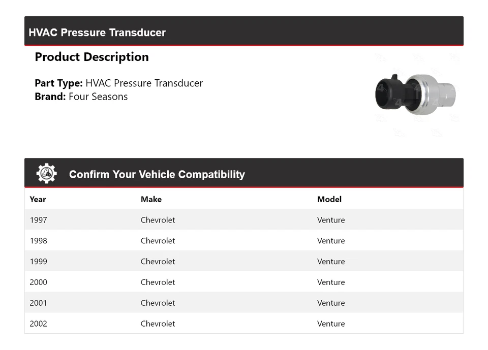 Датчик давления для Chevrolet Venture 1997-2002 годов выпуска 4 сезона 1998 1999 - Изображение 2 из 4