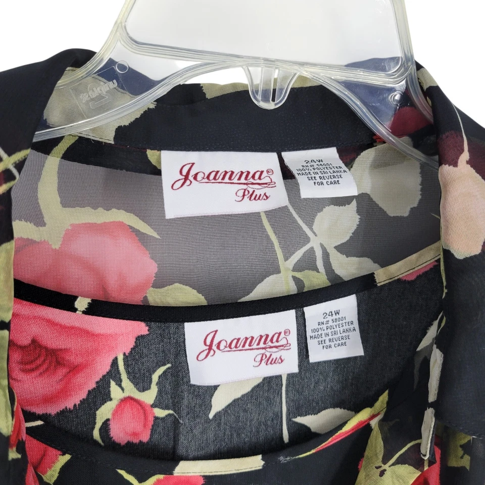 VTG Tank & Button up Sheer Floral Blouse 24W Lot of 2 Dark Cottage Fairy Grunge - Image 3 of 4