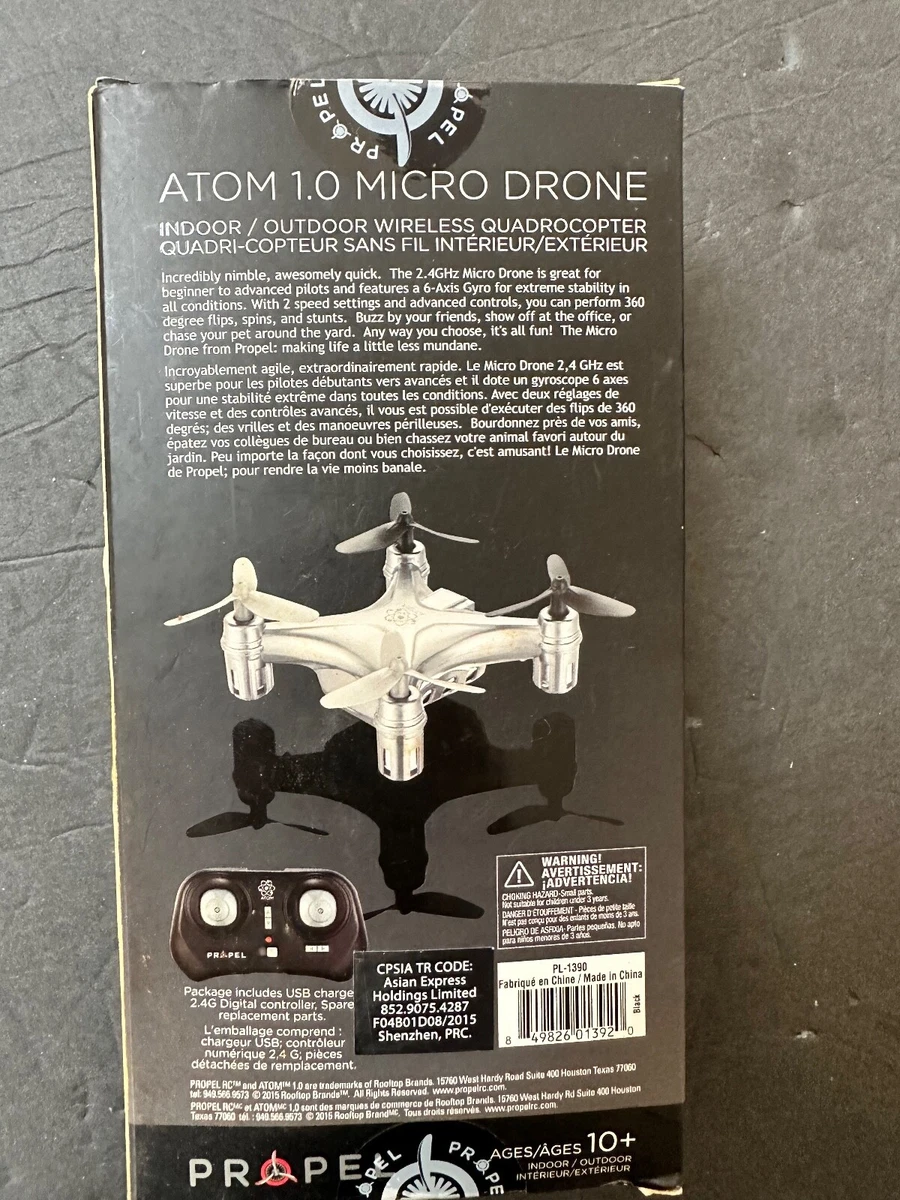 Propel Atom 1.0 Micro Drone Indoor/Outdoor Wireless Quadrocopter - New-  Open Box