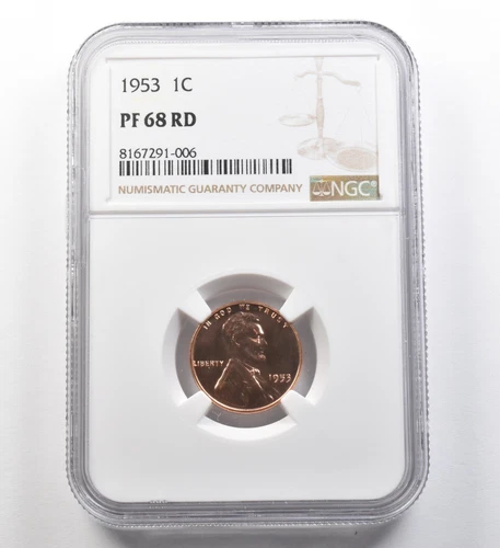 1953 Lincoln Wheat Cent PF68 RD NGC *8105