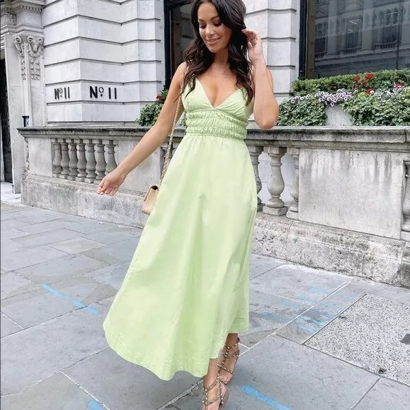 zara green dress