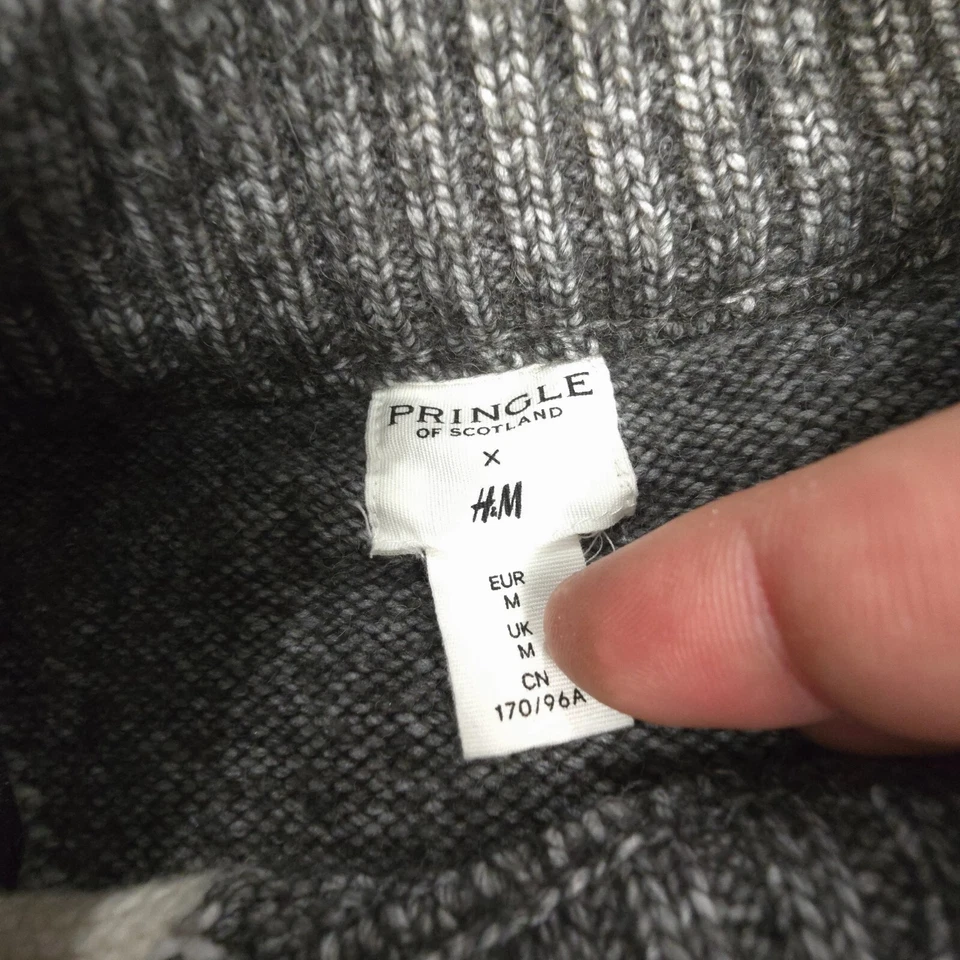 Pringle of scotland sweater Womens MEDIUM grey long sleeve cable knit Size M - Image 2 of 4