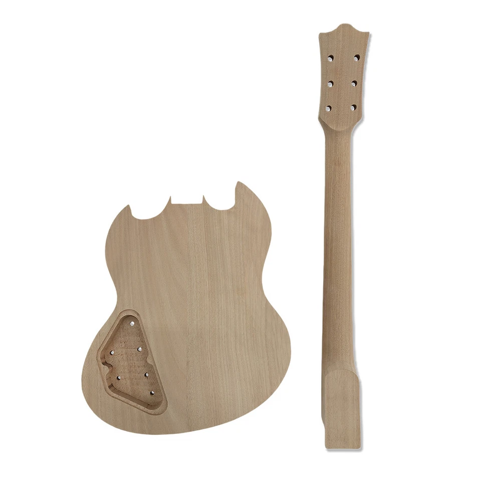 DIY Electric Guitar Kit Guitar Neck 22 Fret 24.75 Inch HH Pickups Mahogany Body - Image 4 of 4