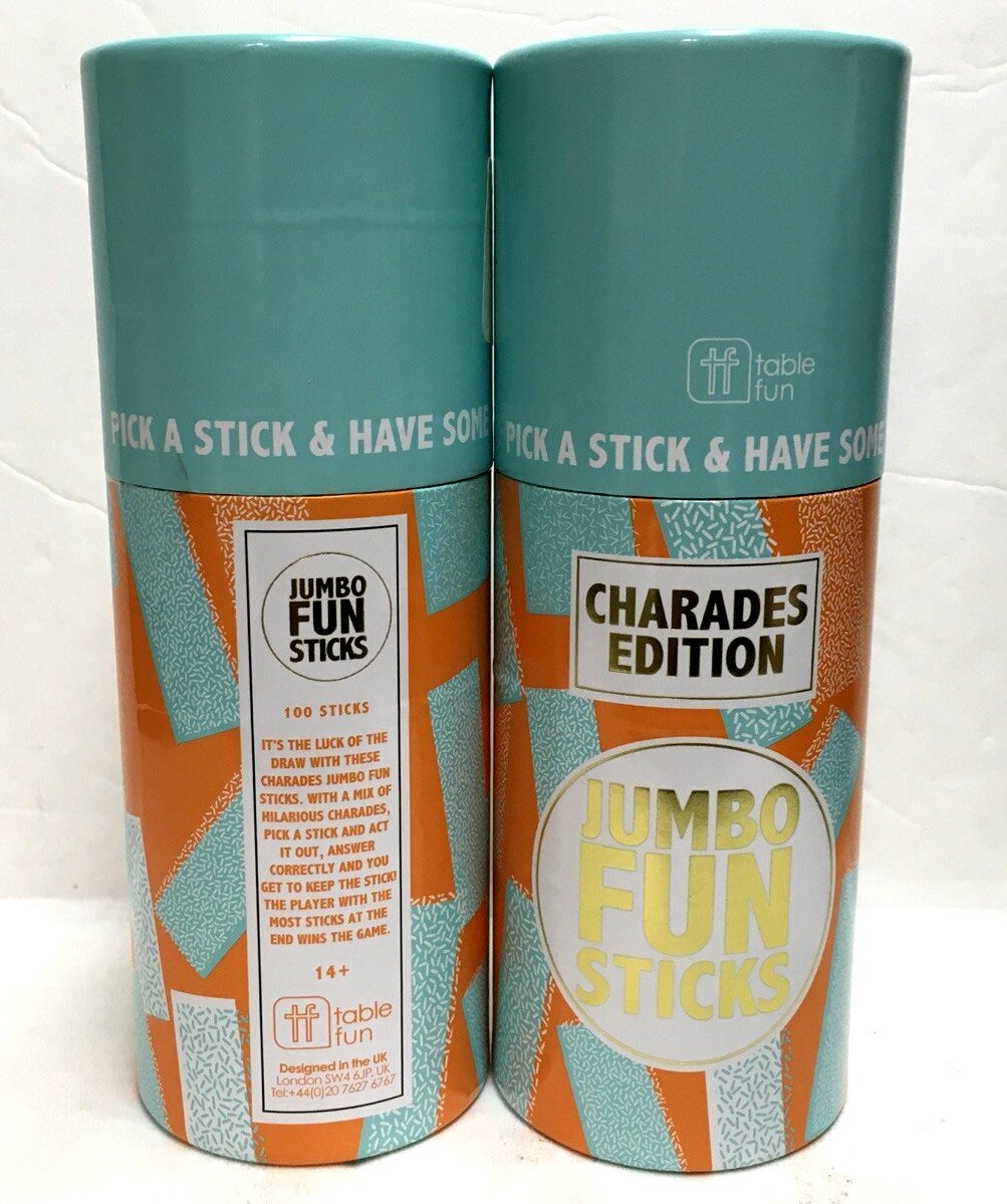 Pack of  2 Talking Tables ( table fun) Charades  Edition Jumbo Fun Sticks NIB