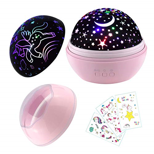 Girls Night Light, Unicorn Night Light & Star Projector Night Light for