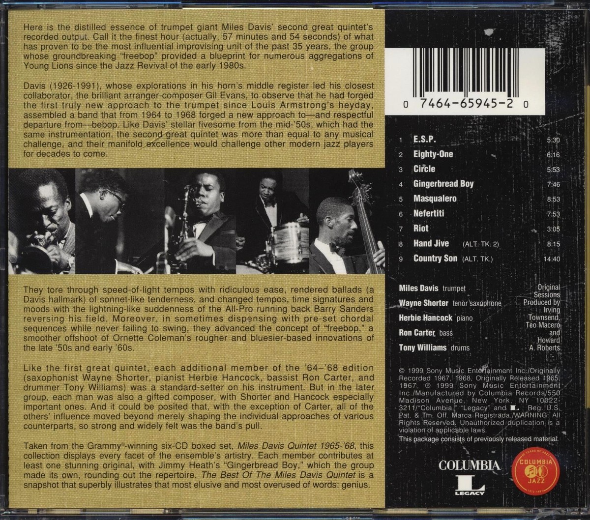 Miles Davis Quintet - Best Of: 1965-68 CD **BRAND NEW/STILL