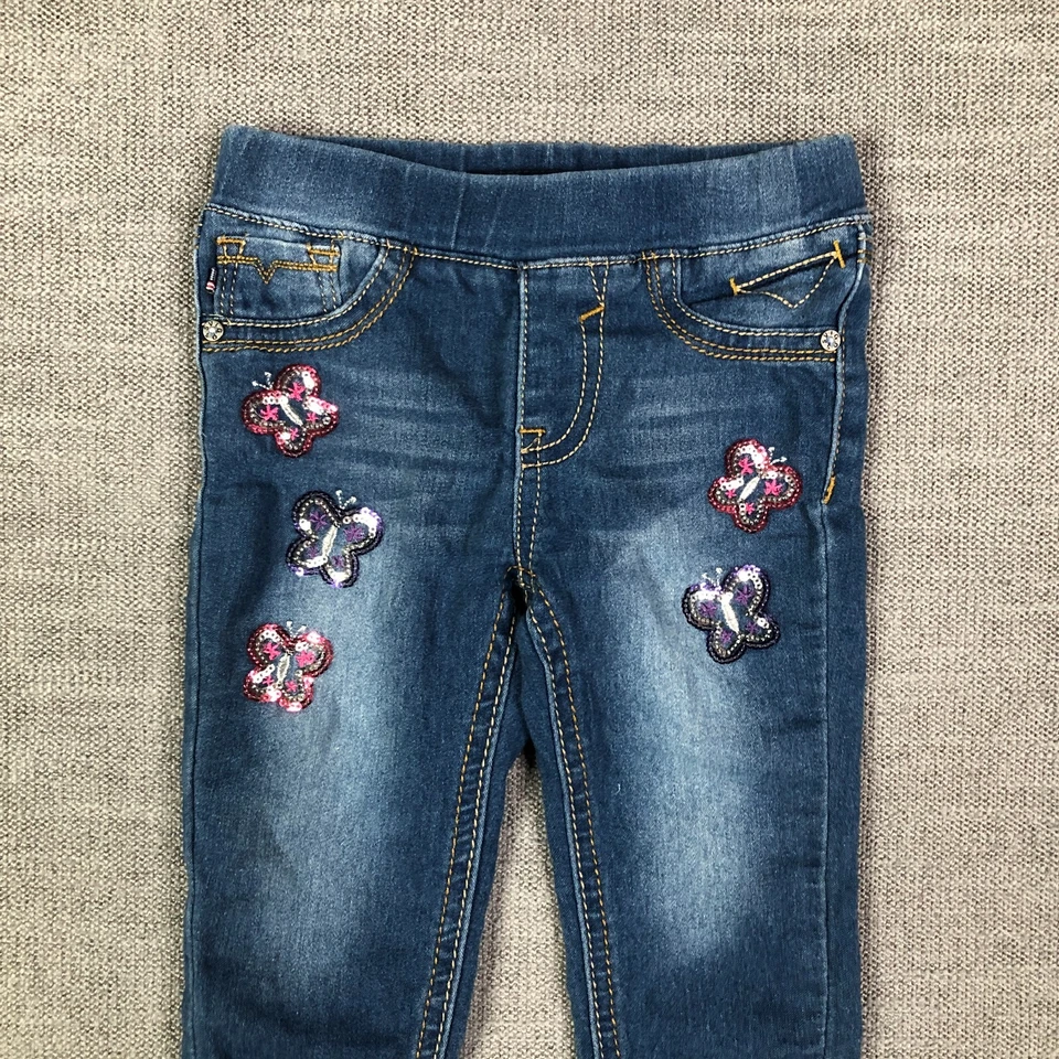 Jeans Vigoss Bebé Niñas 12M Meses Azul Denim Jagger Ajustado Bordado Secuencia Foto 2 de 4