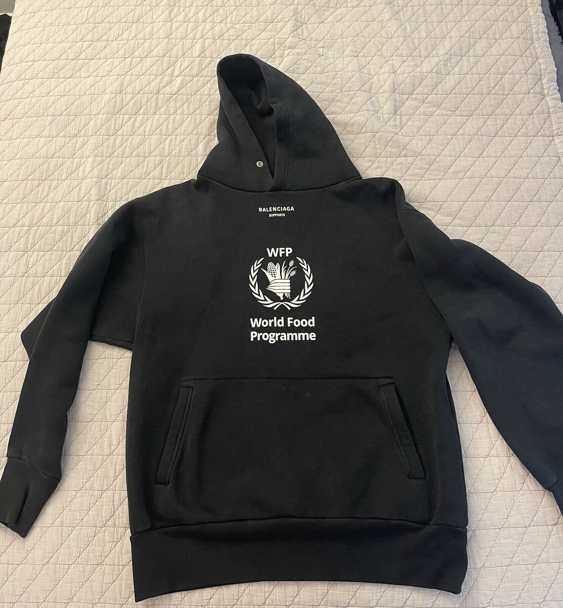 Balenciaga World Food Programme Black Logo Hoodie Size S | eBay Balenciaga World Food Programme Black Logo Hoodie Size S | eBay