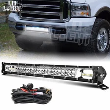For 99-07 F250 F350 Super Duty Lower Grille 600W 20inch LED Light Bar Wiring Kit