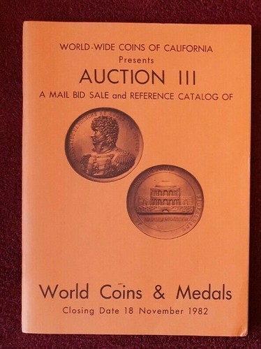 World-Wide Coins auction catalog #3, 1982, George Sobin collection, by J&R Elmen