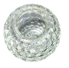 Vintage Homco Cubist Globe Clear Glass Fairy Lamp Tea Light Or Votive Candles