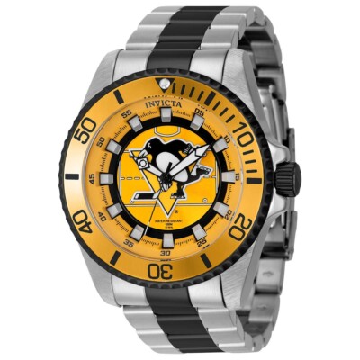 Invicta X NHL Pittsburgh Penguins Mens Watch 47mm Silver/Black