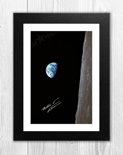 Earthrise taken by Bill Anders Apollo 8 A4 signed poster choice of frame - Imagen 3 de 6