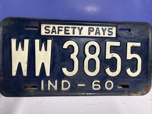 Vintage 1960 Indiana Nummernschild - Basteln Geburtstag MANCAVE slf