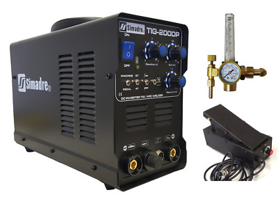 TIG MMA PULSE SIMADRE TIG200DP 110/220V 200A DC WELDING MACHINE FT PEDAL & ARGON
