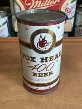 Fox Head 400 flat top beer can Fox Head Brewing Co Waukesha WI Old