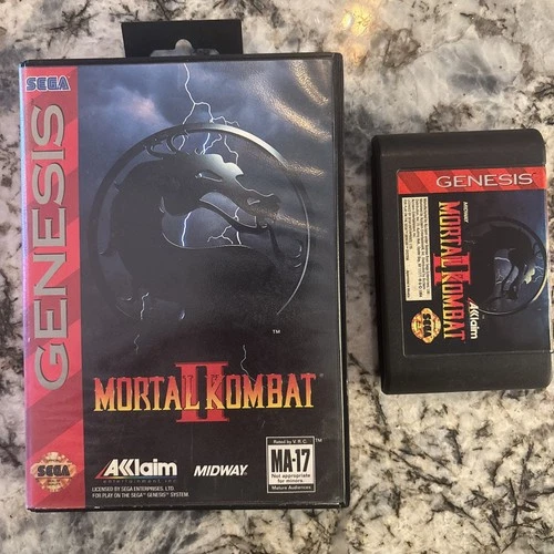 Mortal Kombat II (Sega Genesis, 1994) Authentic No Manual TESTED