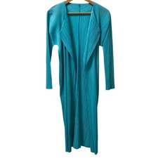 PLEATS PLEASE ISSEY MIYAKE Long Cardigan PP03-JA111 Size 2 Light Blue Women USED