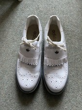 VINTAGE ADIDAS TREFOIL WEISSE LEDER GOLFSCHUHE BROGUES UK5,5 