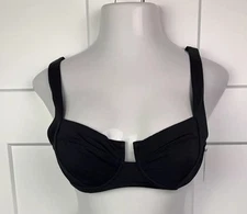 NWT Victorias Secret Swim Bikini Top 36C Black Lace Up Adjustable Back Closure