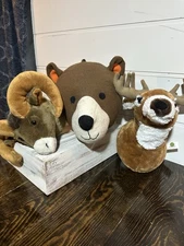 Taxidermy Plush Animal Head Trophy Hunt Deer Bear Goat Kid Room Hunting Decor