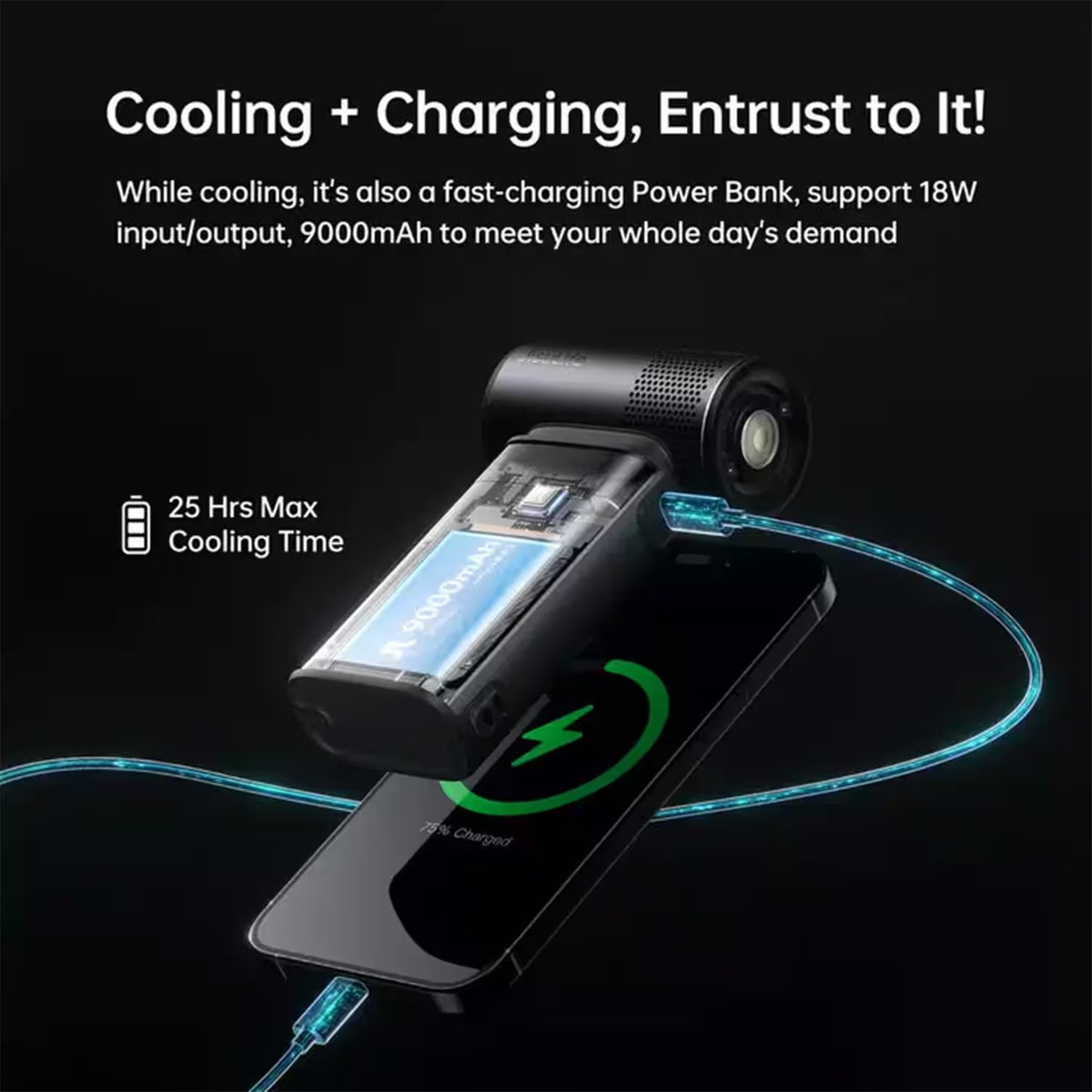 Jisulife - Handheld Fan Ultra2 With Case - Dark Gray | eBay