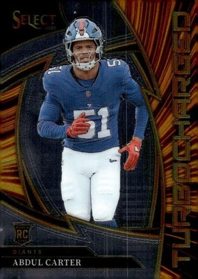 ABDUL CARTER RC 2025 Panini Select Base Turbocharged #6 ROOKIE Giants  ID:164040