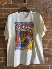 Vintage 1992 Manchester United Red Devil Invasion soccer Premier League Tee XL
