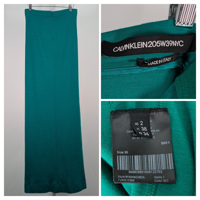 Calvin Klein 205w39nyc Jungle Green Wool Knit Long Skirt 28'' Waist Raf Simons