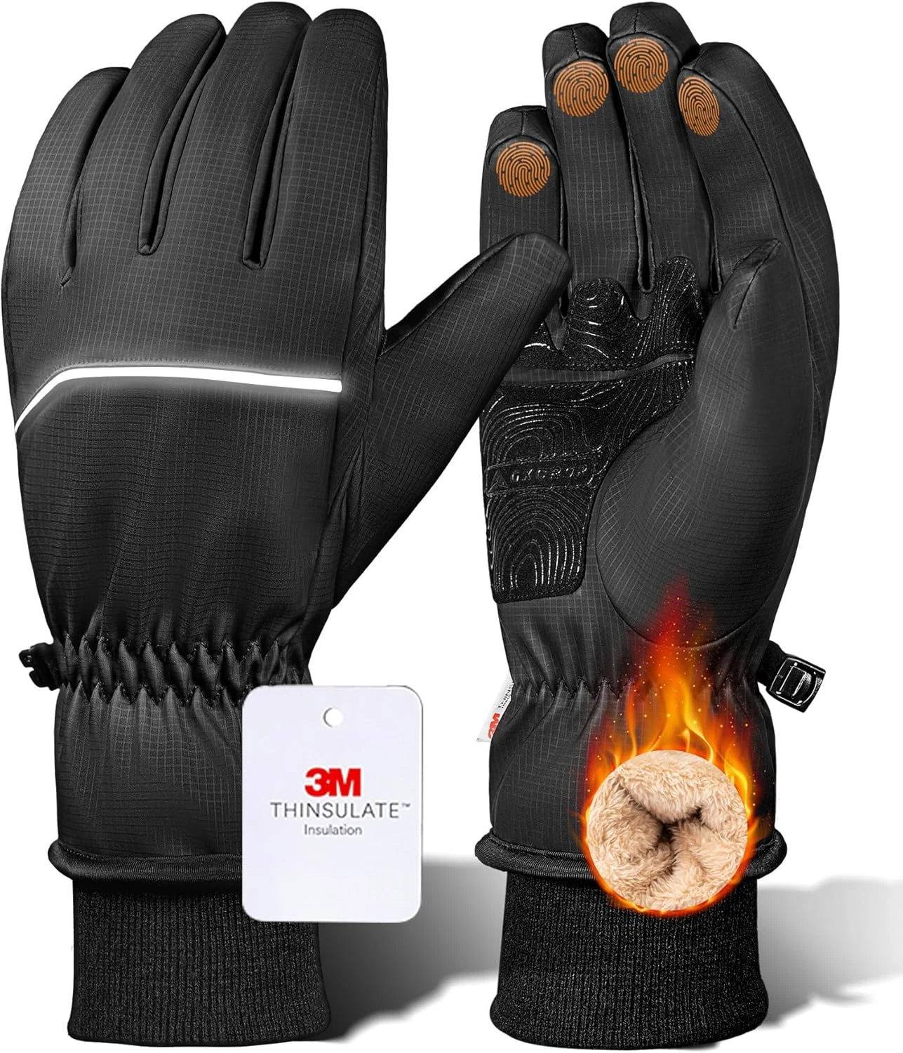 Waterproof Winter Gloves for Men & Women, Touchscreen 3M Thinsulate Thermal Glov