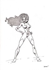 Keith Dotson pencil and ink sketch of Carol Ferris Star Sapphire