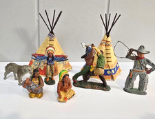 Lot of 8 TEE PEE MERTEN Germany '60s Wild West Native American Indian Tent set