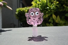 14MM Thick Glass Cute Pink Octopus Bong Bowl Head Piece Bong Bowl Holder