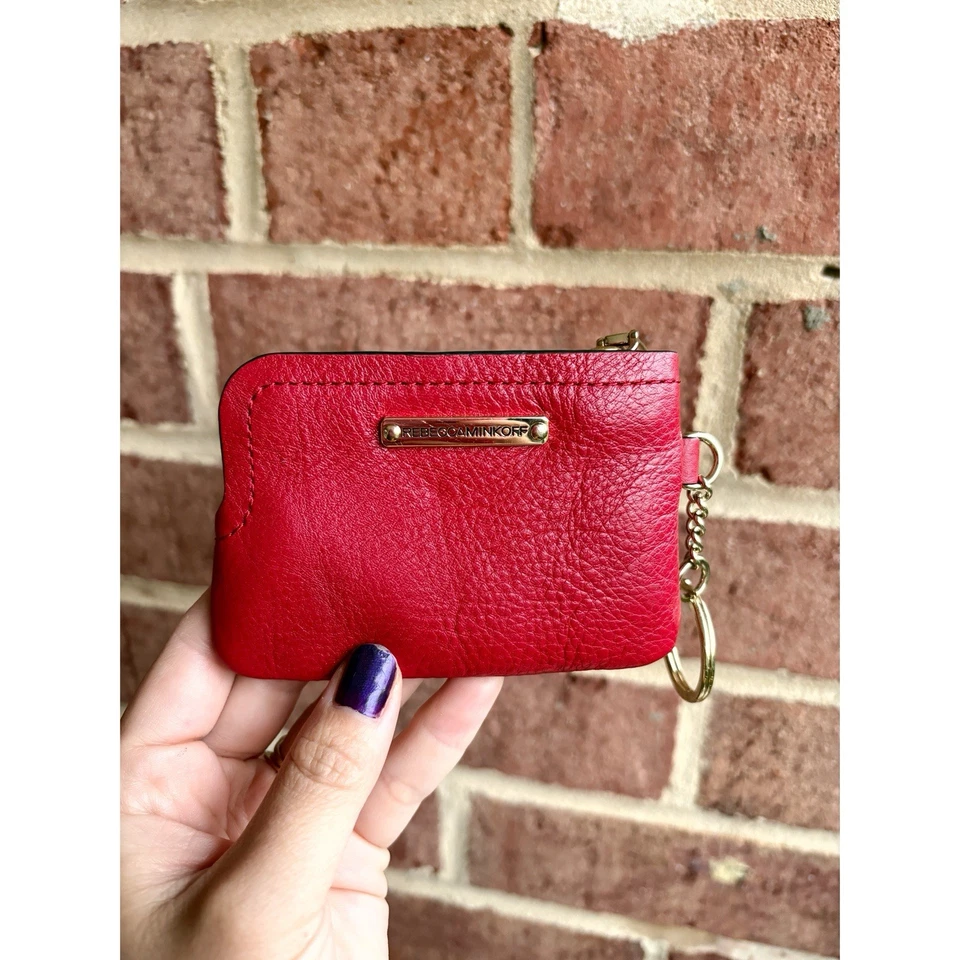 Rebecca Minkoff Cuero Rojo Mal de Ojo Pequeña Cartera Llavero Usado en Excelente Condición Foto 3 de 4
