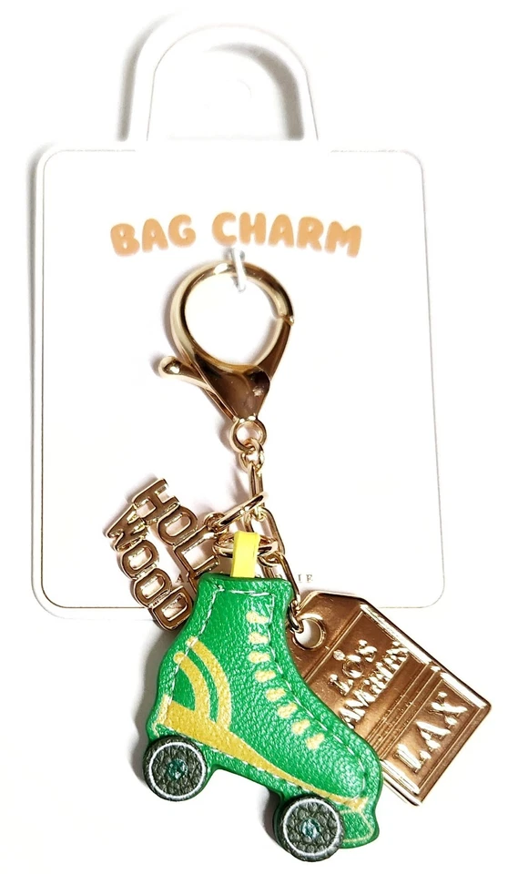 Bolso Anthropologie Los Angeles City Llavero Verde Dorado Imitación Cuero Nuevo con Etiquetas Foto 2 de 4